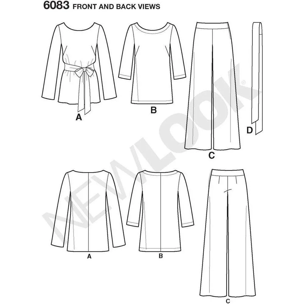New Look Sewing‎ Pattern 6083 Pants Top Misses Size 8-18
